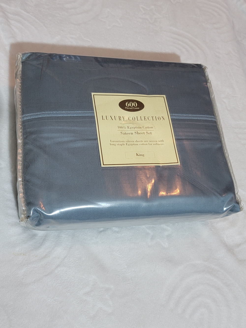 Kohl's Luxury Collection 600 Thread Count Sateen Sheet Set - Slate Blue
